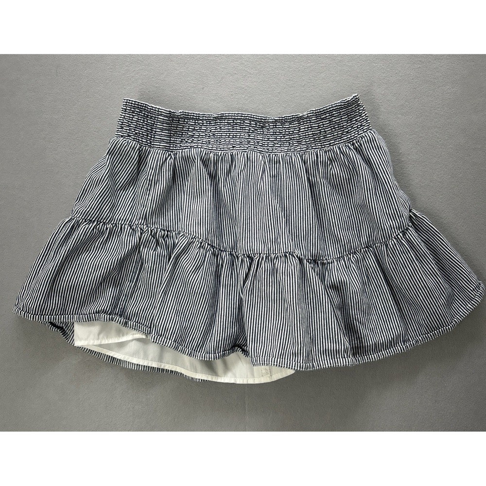 American Eagle Outfitters Skirt Women Small Striped White Blue Lined Cotton